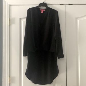 Catherine MaLandrino High Low size medium top with crossover closure detailing